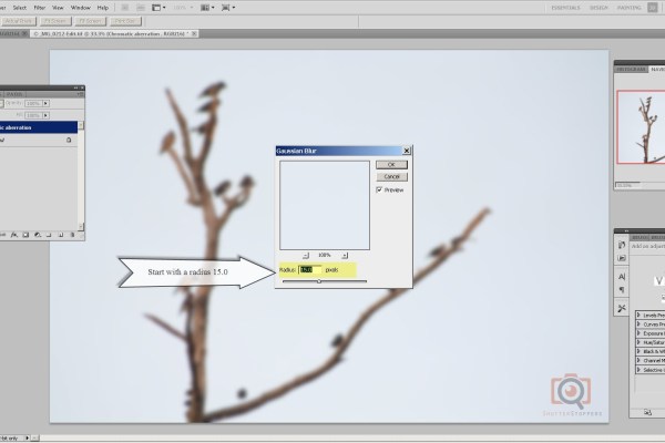 Selection of blur radius