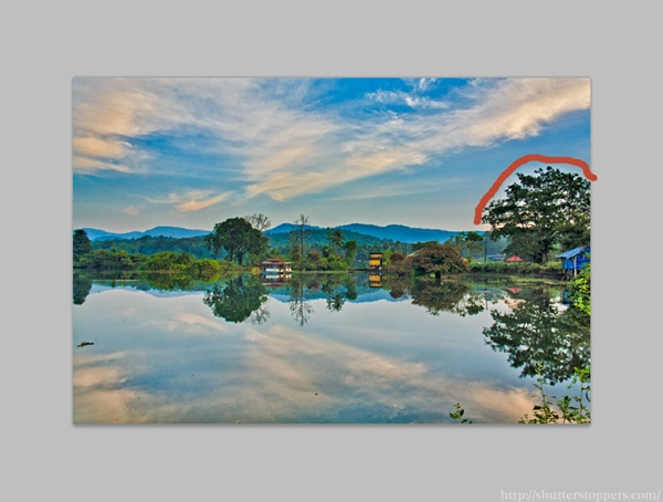 Example of halo in a photograph -- remove halos