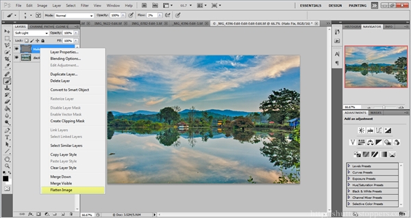 Flatten the layer in photoshop 