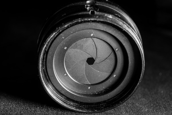 aperture hole in a lens