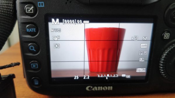 f2.2 aperture settings of dslr lcd