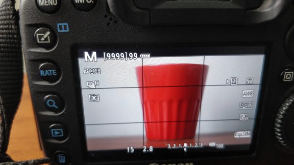 Changing exposure setting in manual mode 