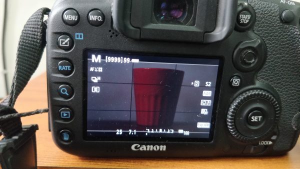 f7.1aperture settings of dslr lcd