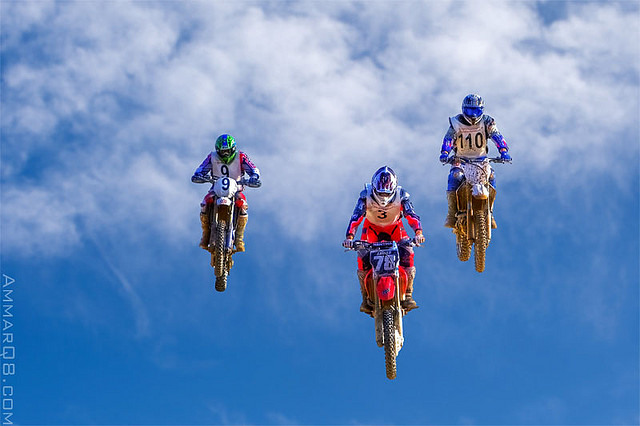 3 bikers in the sky