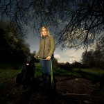 master and black dog