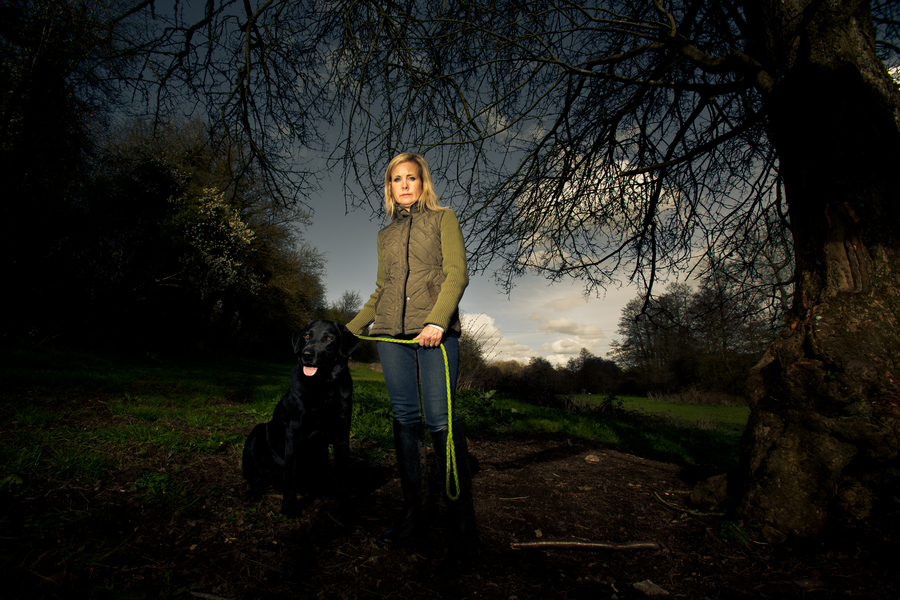 master and black dog