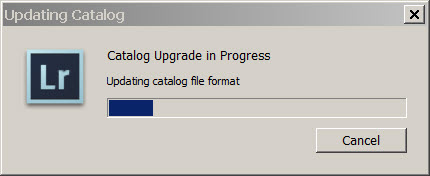 Lightroom catalog updating