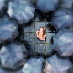 a girl drenched in rain