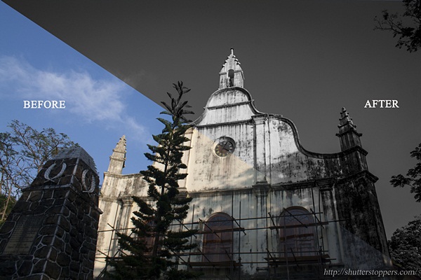 lightroom 4 HDR black and white preset comparison