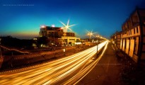 traffic light trails -- light trail photography
