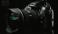 product photograph of Nikon dslr -- product photography