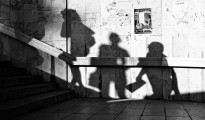 a street photograph with shadows of people -- street photography tips